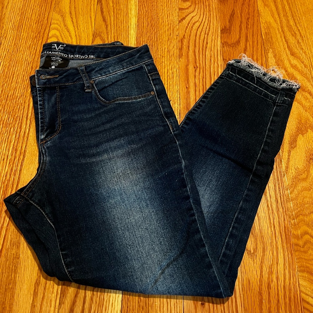 Dark Blue Distressed Women Jeans